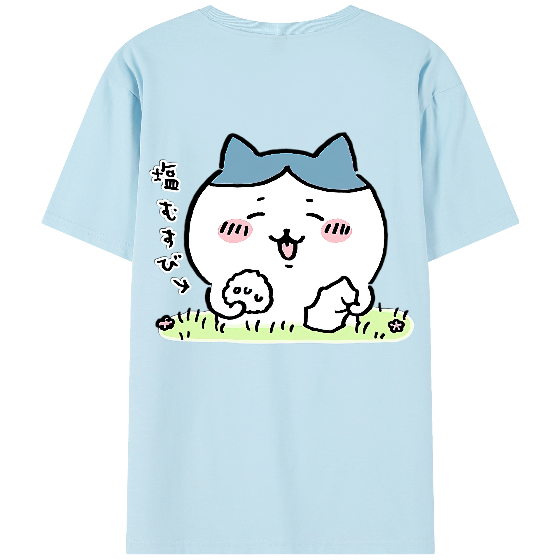 （画像用） ちいかわ ハチワレ Chii-kawa hachiware 綿100％半袖Tシャツ（背面プリント）